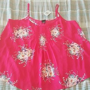 Torrid Raspberry Pintuck Georgette Cami